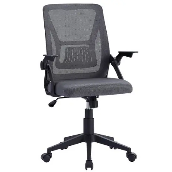 VECELO Mid-Back Swivel Ergonomic Office Chair with Adjustable Arms Mesh Lumbar Support image {18}