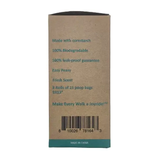 Joyride Harness Premium Leakproof Fresh Scent Cornstarch Biodegradable Poop Bags - 8 Rolls image {3}
