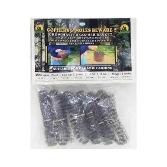 Grow Master 4 in. W Gray Stainless Steel Gopher Wire Basket image {1}