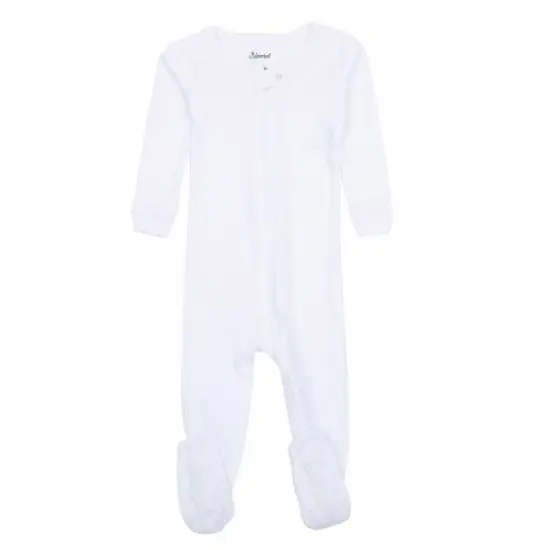 Leveret Toddler Footed Cotton Solid Neutral Color Pajamas image {4}