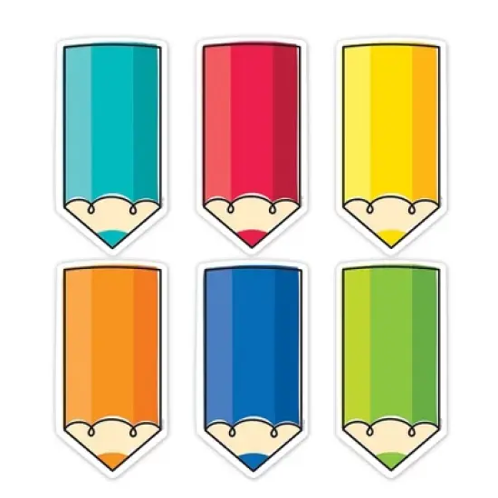 Creative Teaching Press&reg; Core Decor Colorful Doodle Pencils 6 Inch Designer Cut-Outs, Pack of 72 image {1}