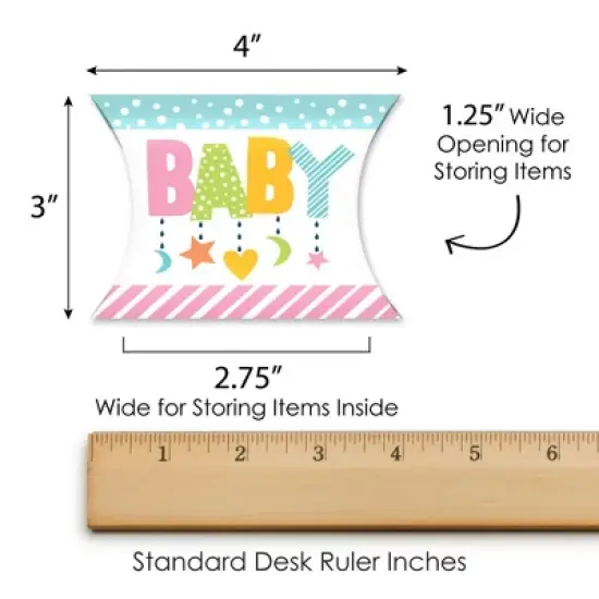 Big Dot of Happiness Colorful Baby Shower - Favor Gift Boxes - Gender Neutral Party Petite Pillow Boxes - Set of 20 image {5}