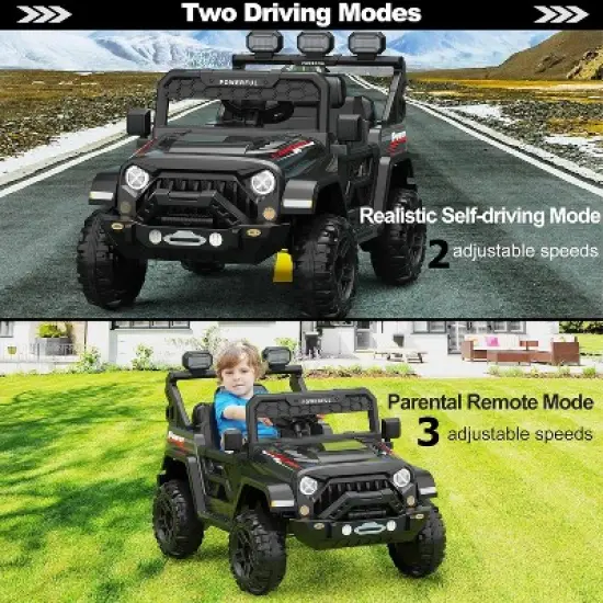 Kids Electric Vehicle for Ages 3-6, Ride on Car with 2.4G Remote Control, 3 Adjustable Speeds, Soft Start, Battery Display, Music image {2}