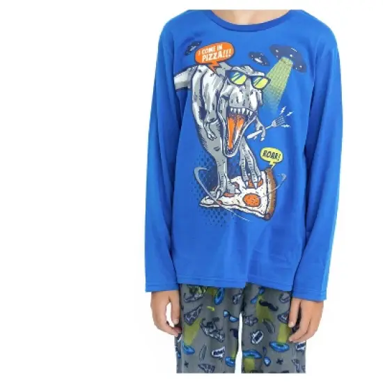 Sleep On It Boys Pizza Party Soft Fleece 2-Piece Pajama Sleep Set image {7}