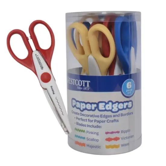 Westcott&reg; Paper Edgers Scissors, Set of 6 image {8}