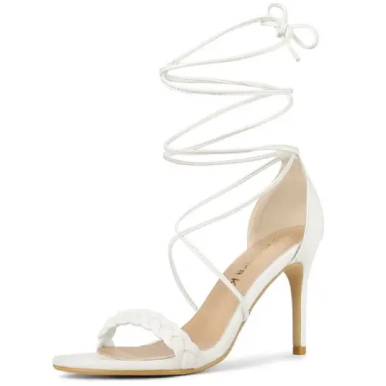 Allegra K Women's Stiletto High Heels Lace Up Strappy Heel Sandals image {6}