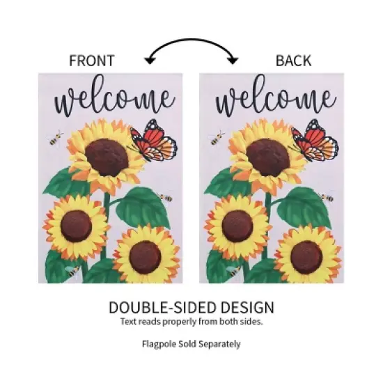 Evergreen Sunflower Welcome Garden Suede Flag 12.5 x 18 Inches Indoor Outdoor Decor image {3}
