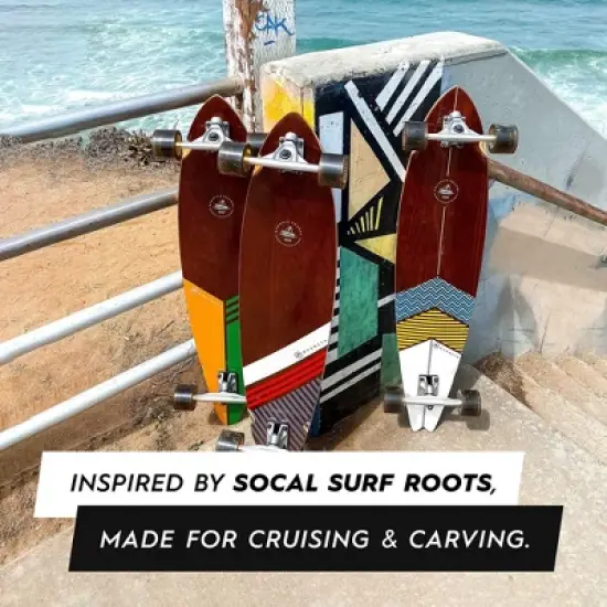 Magneto 40-inch Pintail Cruiser Longboard Skateboard - Hard Maple Core Long Board Deck - Commuting, Cruising, Carving (Swallow) image {5}