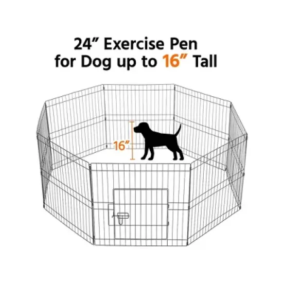 Yaheetech 24"H 8-Panel Metal Dog Playpen for Puppy image {3}