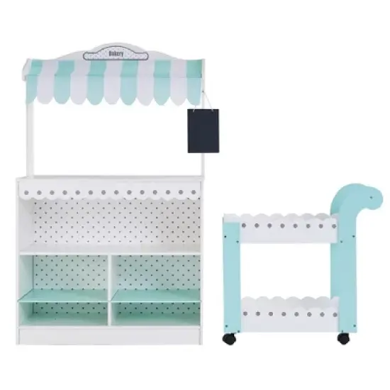Teamson Kids My Dream Bakery shop Dessert Stand  White / Mint TD-13003A image {10}