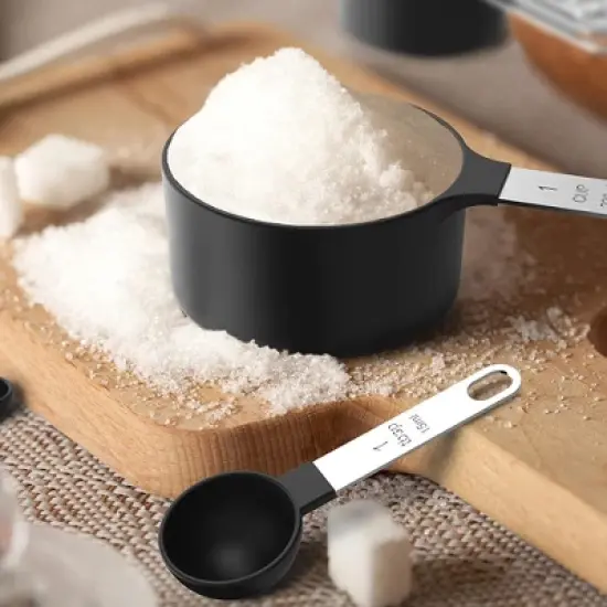 Cheer Collection 10-Piece Measuring Cups & Spoons Set &ndash; Stainless Steel Handles, Nesting Design, Dishwasher Safe, BPA-Free image {1}