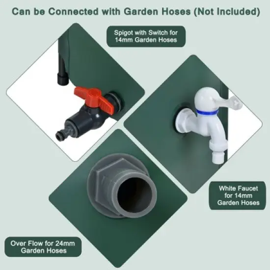 Costway 100 Gallon Portable Rain Barrel Water Collector Collapsible Tank w/Spigot Filter image {6}