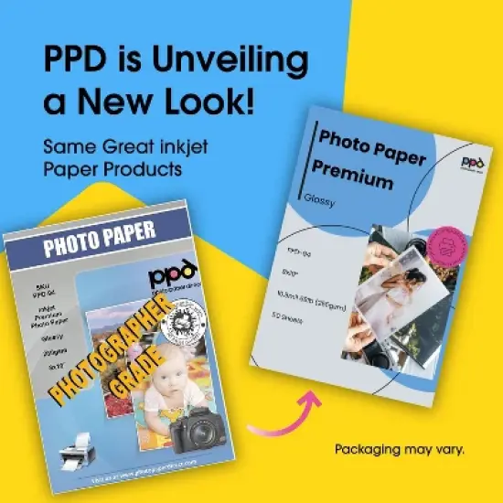 PPD Glossy Photo Paper 8x10" 50 sheets 255 gsm for Inkjet Printers image {1}