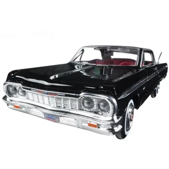 1964 Chevrolet Impala Black with Red Interior 1/24 Diecast Model Car by Motormax image {1}