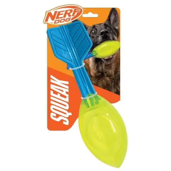NERF 12" TPR Squeak Vortex Interactive Dog Toy - Green/Blue image {7}