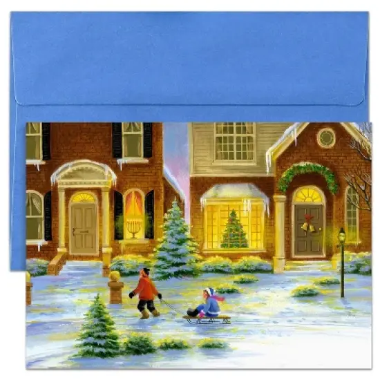 Masterpiece Studios Holiday Collection 16-Count Boxed Christmas Cards with Envelopes, 5.6" x 7.8", Good Neighbors (965400) image {1}
