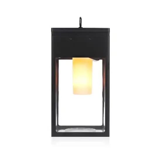 Techko Maid Solar Portable Outdoor Lantern with Flame Effect Matte Black image {6}