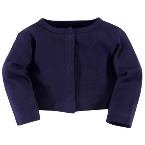 Touched by Nature Baby and Toddler Girl Organic Cotton Dress and Cardigan 2pc Set, Bright Flower image {2}