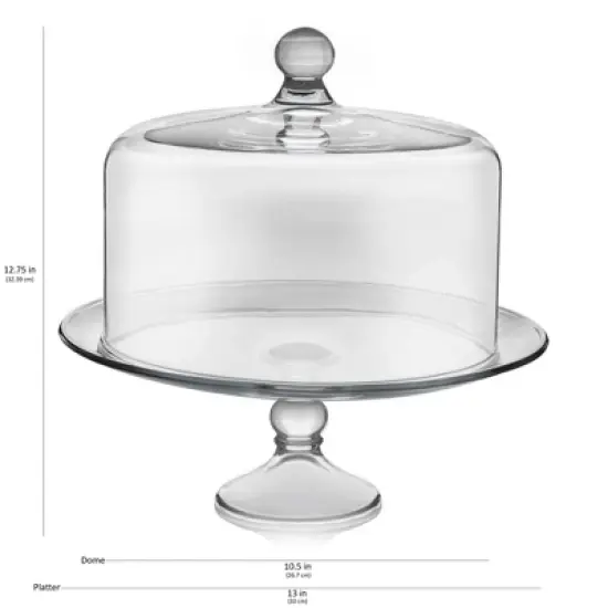 Libbey Selene Glass Cake Stand with Dome image {5}