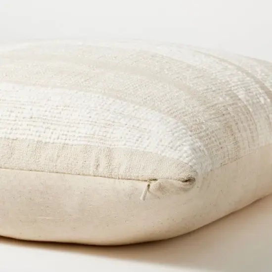 Oversized Woven Striped Square Throw Pillow Cream/Brown - Threshold&trade; designed with Studio McGee image {3}