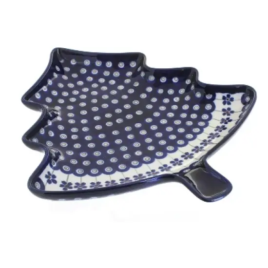 Blue Rose Polish Pottery 1759 Zaklady Christmas Tree Plate image {3}