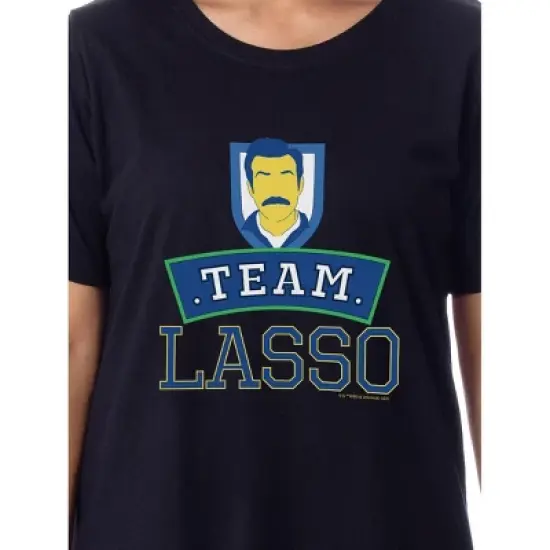 Ted Lasso Mens' TV Series Show Team Nightgown Sleep Pajama Shirt Crewneck Black image {1}