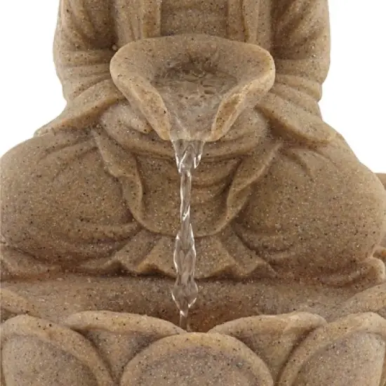 John Timberland Calm Buddha Zen Outdoor Water Fountain with LED Light 14" for Yard Garden Patio Deck Porch House Exterior Balcony Meditation image {3}
