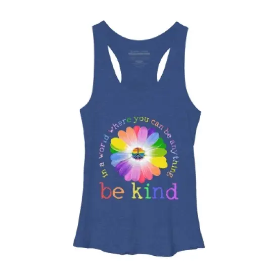 Women's Design By Humans In A World Where You Can Be Anything Be Kind Lgbt By DragonTee Racerback Tank Top image {8}
