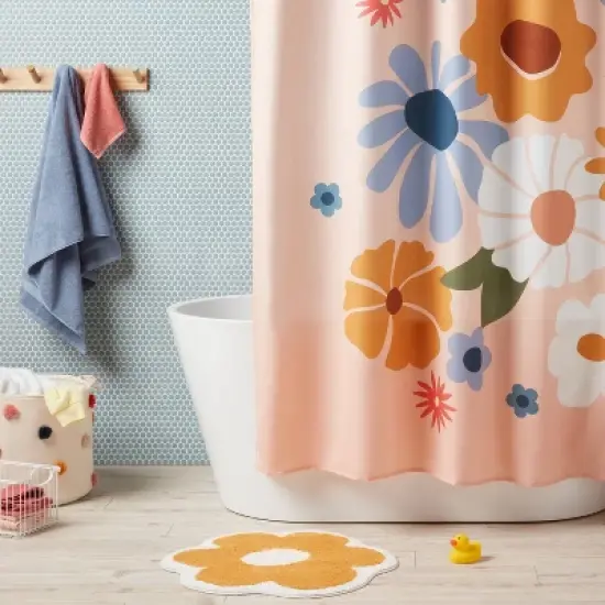 Vintage Floral Kids' Shower Curtain Blue - Pillowfort&trade; image {1}