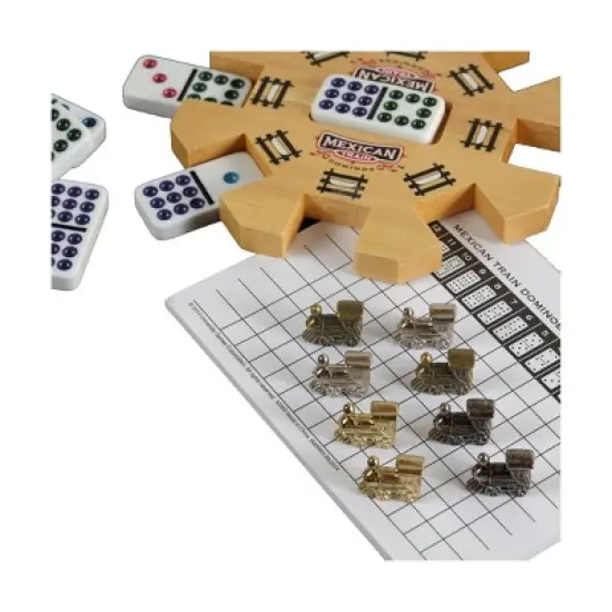 Front Porch Classics Mexican Train Dominoes Board Game: Includes Pieces, Instructions & Scoring Pads for 2-8 Players image {6}