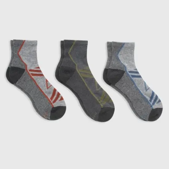 Hanes Premium Men's Peaks Triangle Explorer Ankle Socks 3pk - Gray 6-12 image {1}