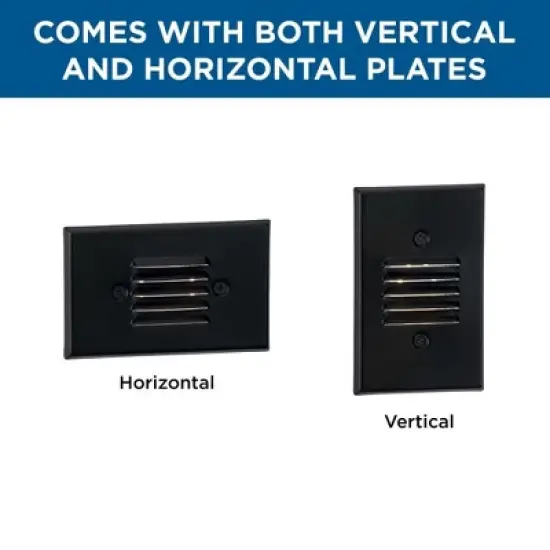 Progress Lighting, Louvered, 1 Light, Step/Wall Light, Brushed Nickel, No Shade, Material: Steel, Finish Color: Black image {2}