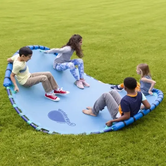 HearthSong 8-Foot WonderWave Outdoor Rocking Seesaw with Handles, Padded Frame, and Quick-Dry Mat image {9}