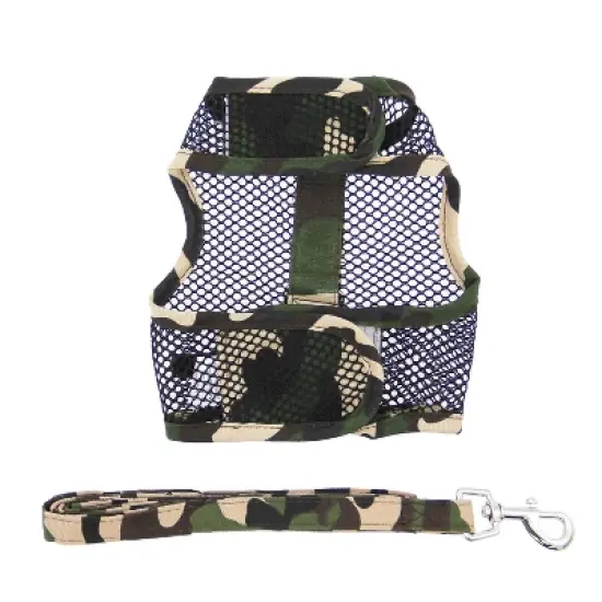 Doggie Design Cool Mesh Dog Netted Harness with Leash - Camouflage image {2}