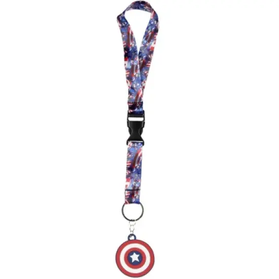 Marvel Captain America Wrist Strap Lanyard for Keys with Keychain image {4}