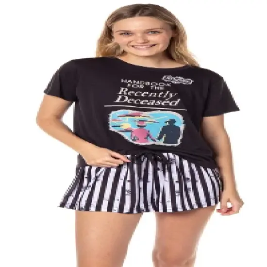 Beetlejuice Womens' Handbook For The Recently Deceased Pajama Set Shorts Multicolored image {5}