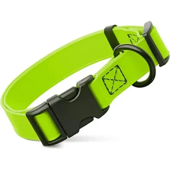 Dogline Biothane Waterproof Collar with QR Buckle Lime Green image {6}