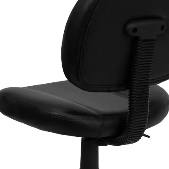 Emma and Oliver Mid-Back Black LeatherSoft Ergonomic Task Office Chair - Back Depth Adjustment image {5}