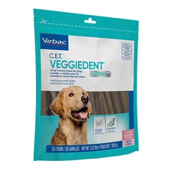 Virbac C.E.T. VeggieDent Fresh Large 30 count image {1}