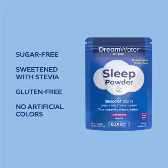Dream Water Sleep Powder-Sugar-Free,GABA,Melatonin,5-HTP,Snoozeberry,60-Count image {2}
