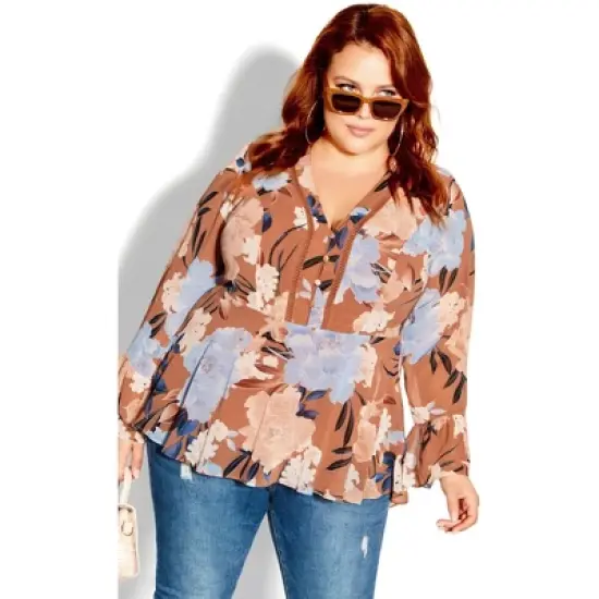 Women's Plus Size Caroline Top - fudge | CITY CHIC image {9}