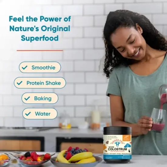 Sandhu's Grass Fed Bovine Colostrum Powder For Women & Men | 65 Servings High IgG Supplement For Immune & Gut Health Support image {6}