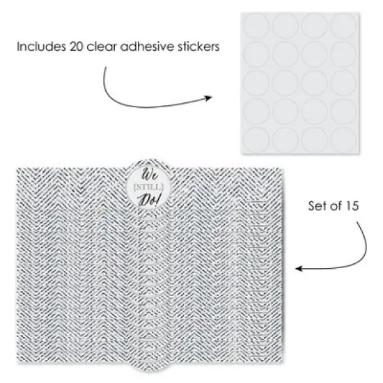 Big Dot of Happiness We Still Do - Wedding Anniversary - DIY Party Supplies - Wedding Anniversary Party DIY Wrapper Favors & Decorations - Set of 15 image {1}