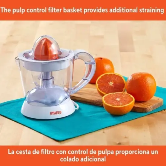 IMUSA 34oz Electric Citrus Juicer, 25 Watts - White: Lemon Juice Maker, Plastic, 90-Day Warranty, 2.3 lbs, No Speeds image {2}