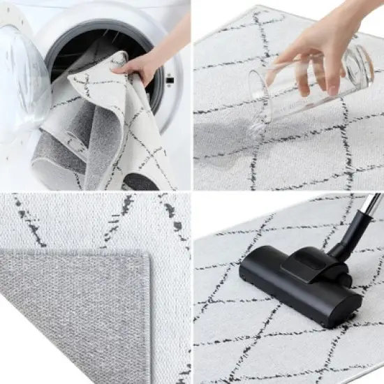 Sussexhome Non Skid Washable Kitchen Runner Rugs Set of 2 - Multipurpose Low Pile Area Rugs for Laundry Room, Entryway, Bathroom - Set of 44 x 24 and 31.5 x 20 Inches Floor Mats image {4}