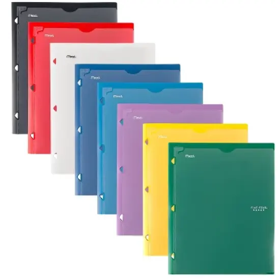 Mead Five Star 2 Pocket Plastic Folder (Colors May Vary): Polypropylene, 3 Hole Punched, 50 Sheet Capacity, Multicolor image {13}