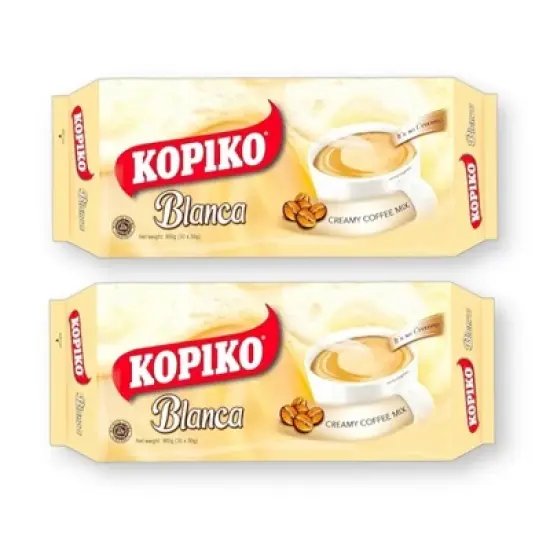 Kopiko Blanca Instant Creamy Coffee 3-in-1 Authentic Indonesian Volcanic Coffee with Brown Sugar 31.7 Oz. (30 G.X 30 Sachets) Pack of 2 image {7}