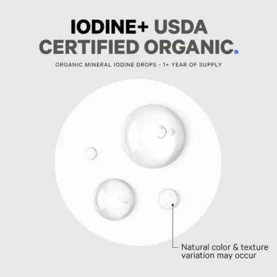 Codeage Iodine + - USDA Certified Organic, Vegan Liquid Iodine Drops, Mineral Solution - 2 fl oz image {11}