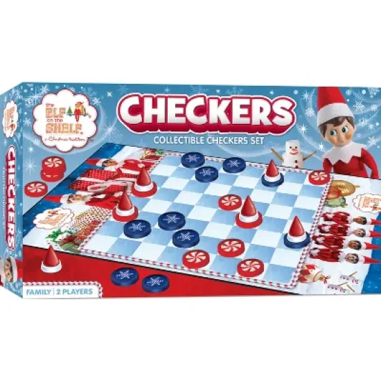 MasterPieces Officially licensed Elf on the Shelf Checkers Board Game for Families and Kids ages 6 and Up image {1}