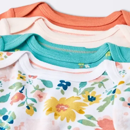 Baby Girls' 4pk Short Sleeve Bodysuit - Cloud Island&trade; Floral image {2}
